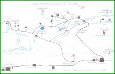 Карта святых мест с. Орот, составленная Мангалаевым М.Ж